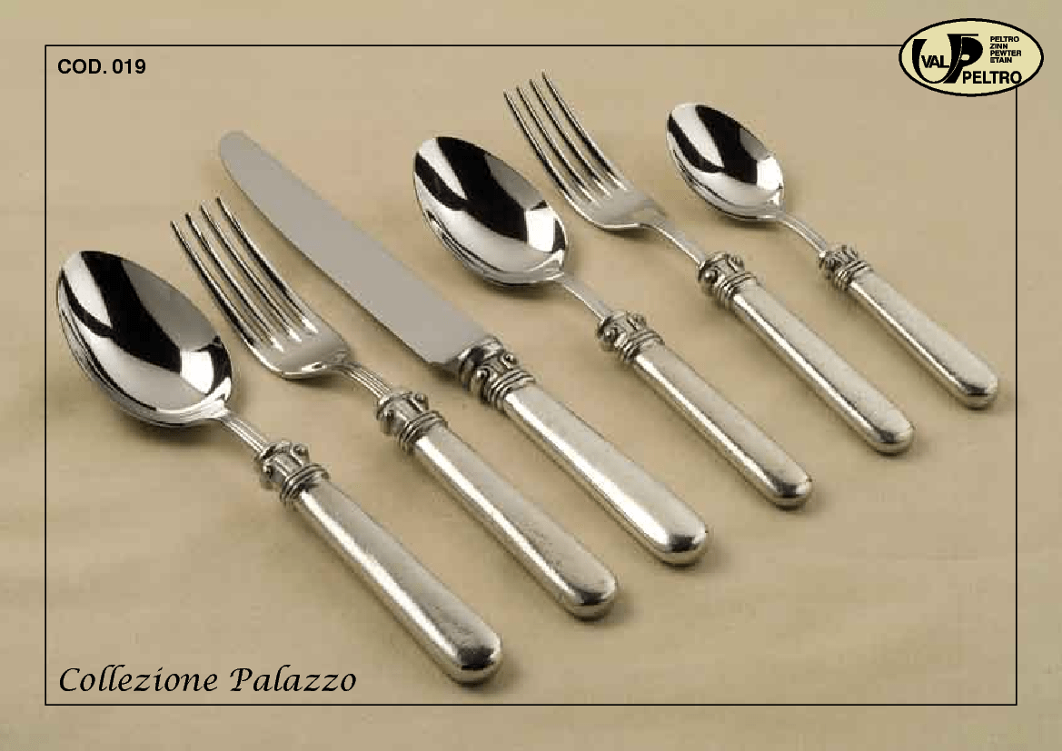 Fine Italian Pewter Flatware, Palazzo flatware by Valpeltro